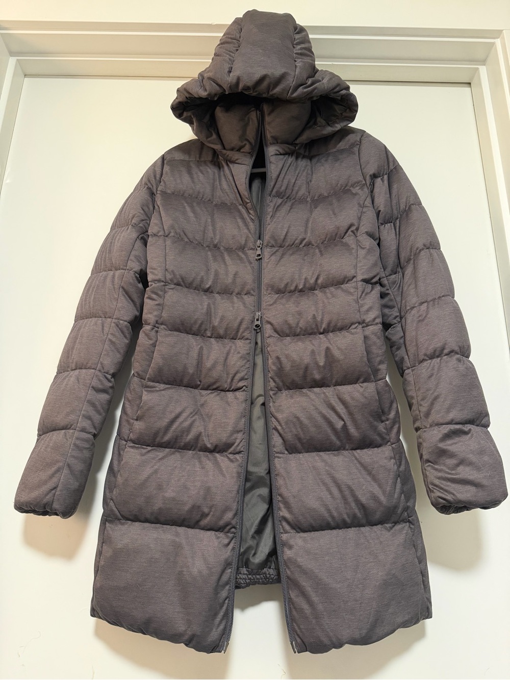 Uniqlo Quilted Hooded Puffer Coat - Gray